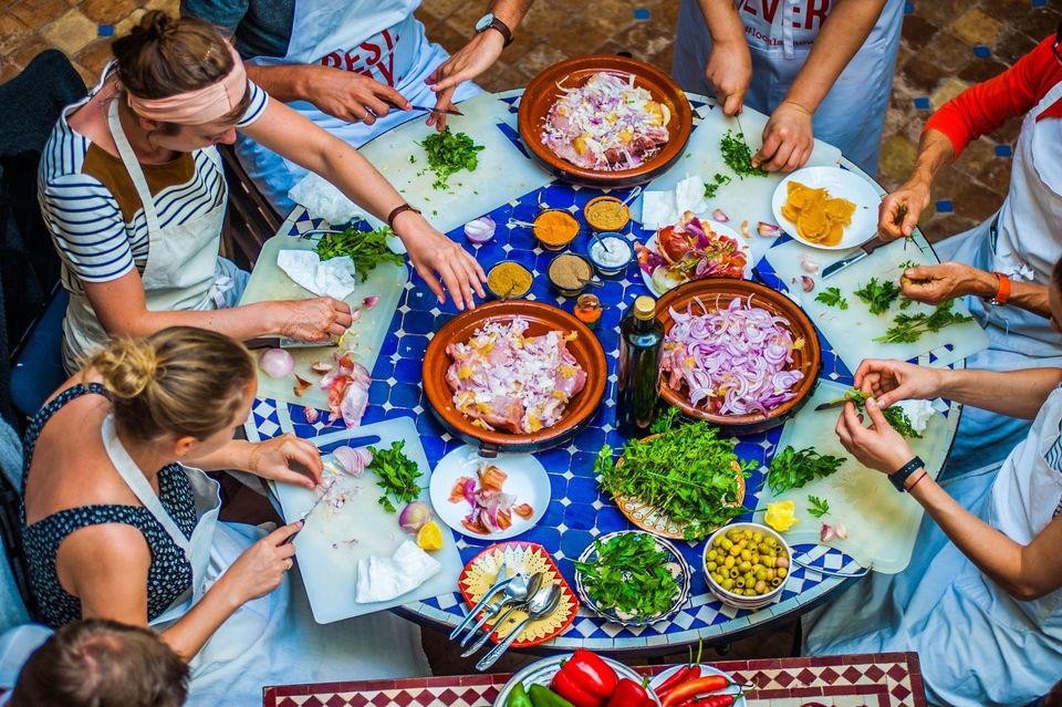 marrakech cooking class family traditional Moroccan tagine with fresh ingredients